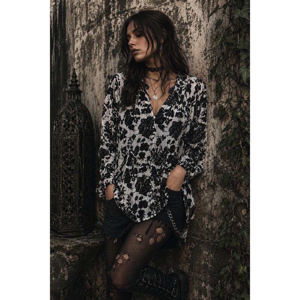 Black Fairy Grunge Tunic Top Small Whimisgoth Soft Grunge Y2K Mall Goth Witchy